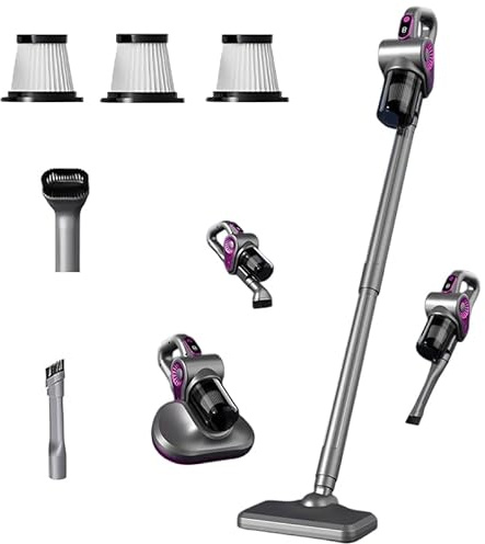 Yaasier Aspiradora sin Cable, 40Kpa/50Min Escoba Aspiradora sin Cable con Tête Anti-acariens, Aspirador sin Cable, Alfombra para Suelos/Alfombras/Pelo de Animales