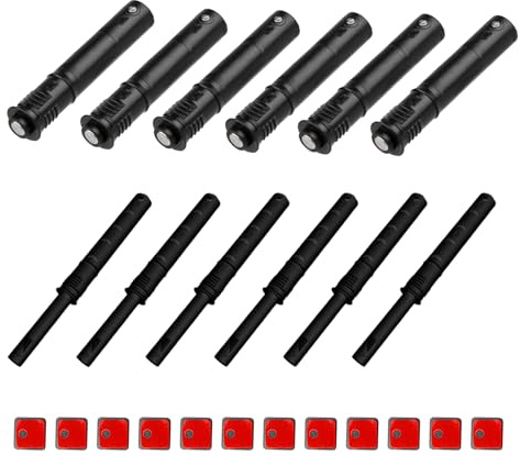 12 Pack Magnetic Push to Open Door Catches, Cabinet Push Latch for Handleless Cupboard, Wardrobe and Drawer Doors, Touch Release Catch with Screws, Black