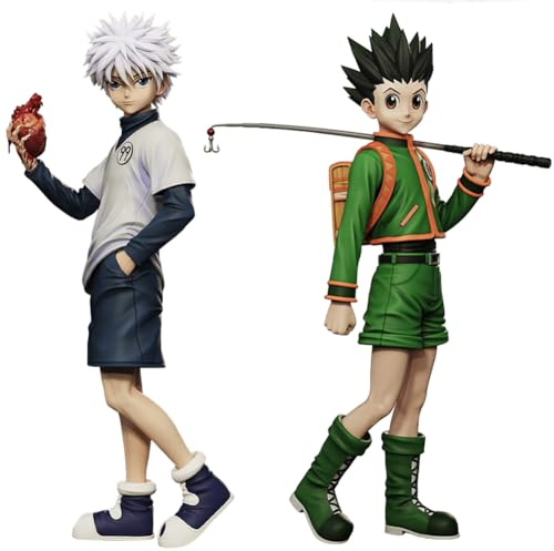 Noowye Killua Zaoldyeck+GON Freecss Actionfigur Anime Statue GON Freecss Figure 27Cm Figuren PVC Manga Figurine Anime Merch Deko Geburtstag Geschenk, 2Stück