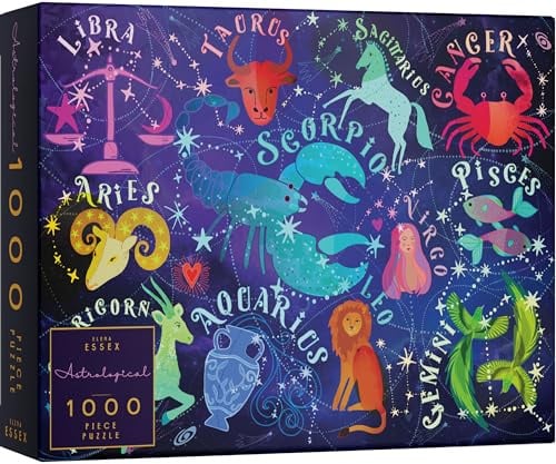 Elena Essex Puzzle mit 1000 Teilen für Erwachsene – astrologisch, Puzzles für Erwachsene, 1000 Teile, Puzzle für Erwachsene, 1000 Teile, Astrologie, Sternzeichen, Weltraum-Puzzle, Größe 70 x 50 cm