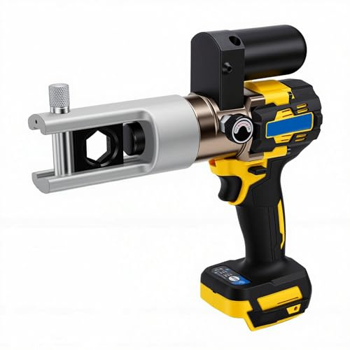 Fafeicy Pince à Sertir Hydraulique électrique, 90KN Sertisseuse à Batterie avec 12 Matrices Hexagonales 10-300mm² pour Batteries 18V