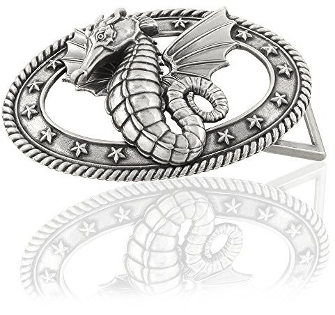 Gürtelschnalle Buckle 40mm Metall Silber Geschwärzt - Buckle Ocean - Dornschliesse Für Gürtel Mit 4cm Breite - Silberfarben Geschwärzt