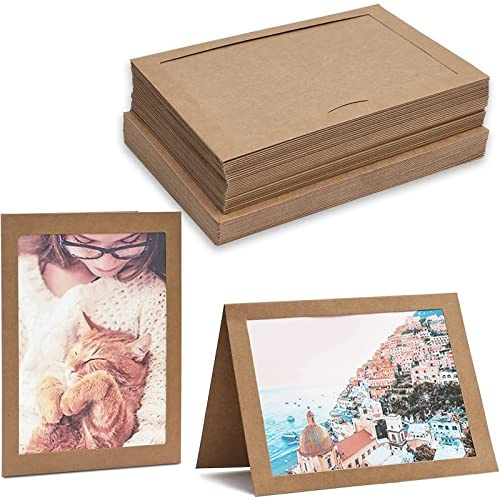 Brown Kraft Paper Photo Insert Cards with Envelopes (14 x 19.7 cm, 36 Pack)
