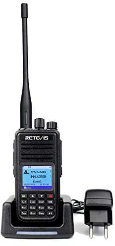 Retevis RT3S Walkie Talkie Digitale, DMR Dual Band Radioamatore, 3000 Canali DTMF Ham Radio, Funzione di Registrazione, Compatibile con MOTOTRBO Radio Amatoriale (1 Pezzo, Nero)