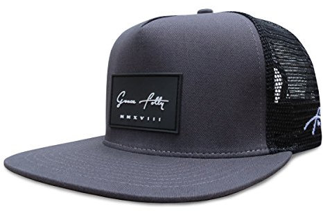 Grace Folly Trucker Hat for Men & Women. Snapback Mesh Caps Charcoal Grey