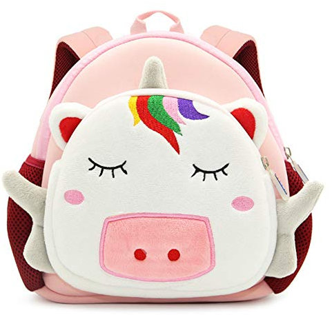 JameStyle26 Einhorn Unicorn Plüsch Tier Zebra Elefant Giraffe AFFE Kinderrucksack Kindergarten Rucksack Schultasche Backpack Junge & Mädchen (Einhorn #3)