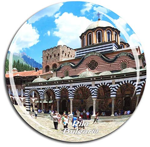 Weekino Rila-Kloster Bulgarien Kühlschrankmagnet 3D Kristallglas Touristische Stadtreise City Souvenir Collection Geschenk Starker Kühlschrank Aufkleber