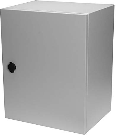 KlingerBorn Metallgehäuse mit Schloss für Schaltschrank – 400x500x300mm | Steuerungsbau – Stahlblechgehäuse mit Erdung, Tür & Montageplatte – IP66, IK10 – Maße in mm (BxHxT)