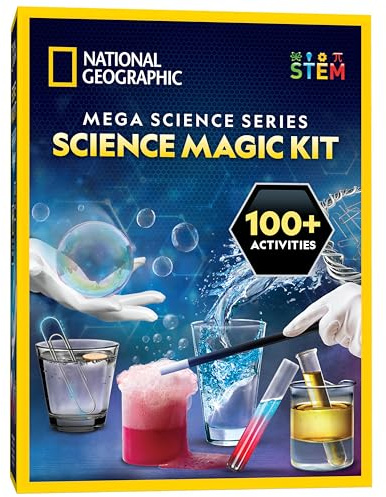 NATIONAL GEOGRAPHIC Science Magic Kit – Science Kit for Kids with 100+ Unique Experiments and Magic Tricks, Chemistry Set and STEM Project, A Great Gift for Boys and Girls (Amazon Exclusive)