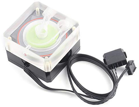 ASHATA Computer Water Cooling Pump,PU-SZM4 Quiet Water Cooler Pump Computer Ultra-thin PWM Speed Regulation 3M 500L/H Control Pump,Water Cool Pump Water Pump With 500L/h Maximum Flow.