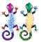 YARNOW 2 Stücke Wanddeko Deko Figur Gecko Gartendeko Tiere Eisen Metall Gartenfigur Garten Dekofigur Tierfiguren Gartenskulptur Statue für Zaun Draussen Terrassen Dekoration