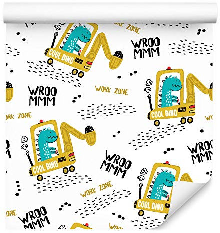 Wallepic Tapete 10m Vlies Tapete Dinosaurier Tiere Bagger Vliestapete 1000x53cm Wand Tapete Wohnzimmer Kinderzimmer Moderne Wanddeko Wand Dekoration