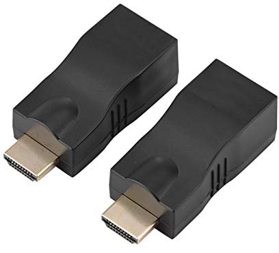 Kuuleyn HDMI Extender, HDMI Converter, 2x HDMI 30m To RJ45 Network Cable Extender Converter Repeater Over CAT-5e CAT6 with TX Transmitter for Optimizing Signal Transmission