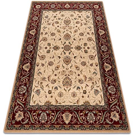 rugsx Wollteppich für Wohnzimmer, Schlafzimmer, traditionell Omega Aries Hellrubin 135x200 cm