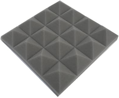 24PCS Pyramide Akustikschaum 25x25x5CM Schallschutz Studio Musikabsorption Schalldichte Platte Schutzschwamm Dichtungsstreifen-grau