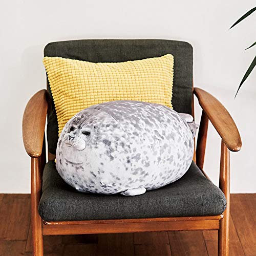 Robbe Kuscheltier 40cm, Meerestier Plüsch Kissen Stofftier Baumwolle Plüschtier Ozean Tier Kissen Gefülltes Siegel Kissen Dekokissen Umarmungskissen Spielzeug für Kinder Jungen Mädchen Geschenk