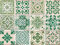 Artinstick Vintage Green Moroccan DIY Tile Stickers Vinyl Decal Aged Effect Waterproof Self Adhesive 6x6 Peel and Stick On Tile 15x15cm Victorian Mosaic for Bathroom Kitchen, 12 Tiles