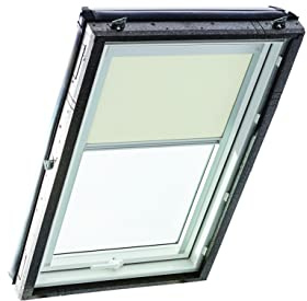 Original Roto Verdunkelungsrollo ZRV - Nahezu vollständige Verdunkelung - Führungsschiene Silber - Dachfenster Baureihe Designo R4/R7 und Classic 43/73 - Größe 065/118 | 06/11 - Stofffarbe Beige