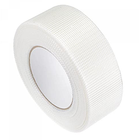 sourcing map Cloison Sèche Joint Bande Autoadhésif Fibre Verre 2-pouce x 164-pieds Réparation Pièce pour Paroi Trou Fissure, 2mm Maille Dimension