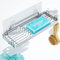 TOMIR Double Bar Soap Holder for Shower Wall with 4 Hooks, Stainless Steel Adhesive Soap Dish for Bathroom Accessories Organizer, Silver