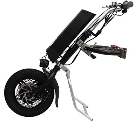 ERNP Wheelchair Conversion Kit, 36V 250W Motor Aluminum Alloy Frame with Removable 9AH Lithium Battery Pack Electric Tractor for Wheelchair,portable