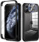 seacosmo for iPhone 11 Pro Case Full-Body Shockproof Case with Built-in Glass Screen Protector and Camera Lens Protector Rubber Bumper Case Cover for iPhone 11 Pro 5.8 Inch- Black/Clear