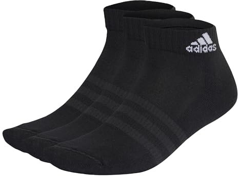 adidas Unisex adulto Cushioned Sportswear Ankle Socks 3 Pairs, Black / White, 8.5-10