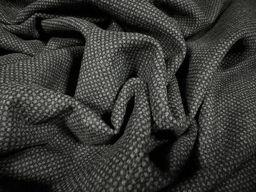 Weicher Woll-Tweed-Stoff, Meterware, Grau