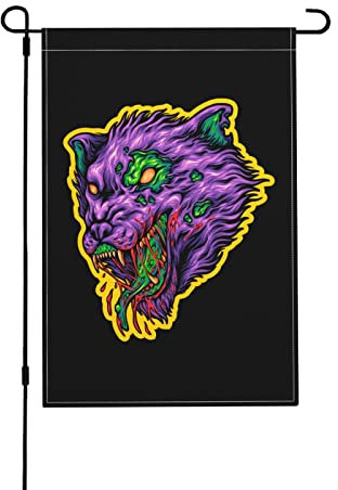 Angry Wolf Wimpelkette Banner Flaggen lichtbeständige Flagge Premium Banner für Dekorationen Zuhause Festival, 70 x 102 cm