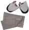 Cuisinart Oven Mitts & Tea Towel Set with Grey Heat Resistant Mini Mitt Oven Mitts Set of 2 & Bamboo Light Grey Tea Towels for Kitchen Set of 2, 40x70cm