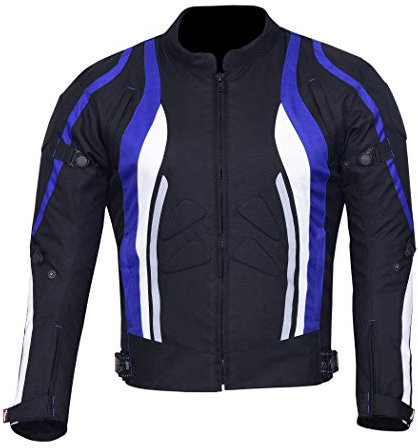 NORMAN Chaqueta de moto para hombre, impermeable, protección para motociclista, azul, L