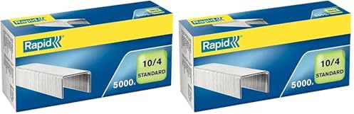 Rapid No. 10 Small Staples, For Stapling up to 10 Sheets, Use with Mini Staplers, Galvanised Wire, Box of 5000, 24863000 (Pack of 2)