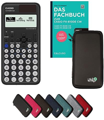 Casio fx-810DE CW inkl. Schutztasche Schwarz & Fachbuch (96 Seiten, DIN A5) – Wissenschaftlicher Rechner – Smart Set