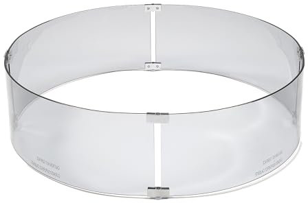 Vessena Grauer 71,1 cm runder Feuerstelle-Windschutz, gehärtetes Glas, Dicke, klarer Windschutz, langlebig, starkes Glas, Windschutz für Grill und Außenbereich