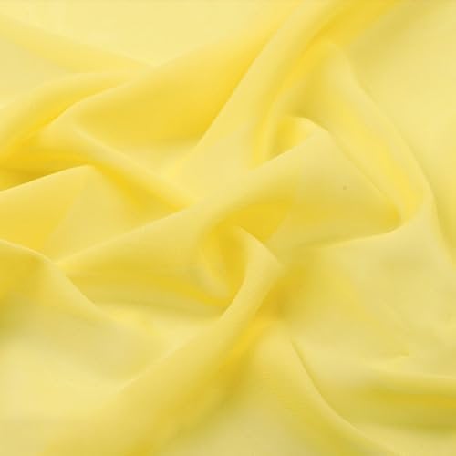 100cm×150cm Chiffon Stoff Hochzeitsstoffe Tischdeckenstoffe Bekleidungsstoffe Dekostoff Kostümstoff Stoffe zum Nähen Meterware Dekorieren für DIY Basteln Kleidungsdekoration,Gelb