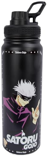 maxer SatoruGojo Bouteille d'eau en acier inoxydable 800 ml Cadeau d'anniversaire Gobelet Tasse à double paroi isotherme Sportif Bouteille de café de voyage
