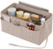 Enbagold Handtaschen Organizer Filz Taschenorganizer für Frauen Handtasche, Tasche Organizer Shopper mit Mehreren Taschen, Innentasche für Handtaschen,Beige,M