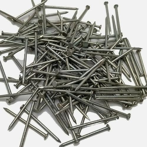 Galvanised Round Wire Nails 65 x3.35mm Round Galvanised Nails for Soft and Hard Timber Wood Joinery Construction Furniture Craft Decking Fence Multi Purpose Nails Exterior Nails - 500G BOX = 100 NAILS