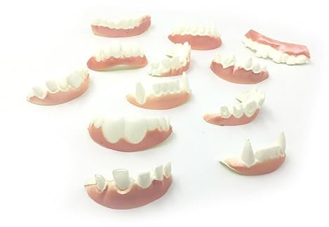 BCOATH 24pièces Dentiers Fous Dents De Vampire Fausse pour Halloween Et Fête Motifs Aléatoires