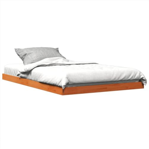 vidaXL Cadre de lit sans Matelas Cire Marron 120x190cm Bois pin Massif