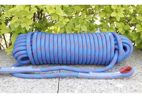PAHION 8mm Cuerda De Escalada En Roca Estática 49ft 82ft 115ft 148ft 328ft 656ft Cuerda De Escape Al Aire Libre Equipo De Escalada En Hielo Cuerda De Rescate Bomberos(Blue,8mm x 10m)