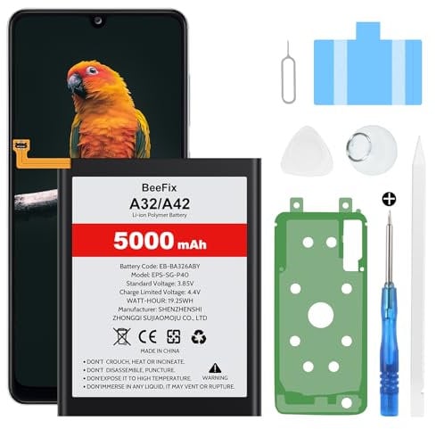 Akku für Samsung Galaxy A32 5G SM-A326F, 5000mAh Li-Polymer Ersatzakku für Galaxy A42 5G Galaxy A72 M22 & M32 5G EB-BA426ABY mit Reparaturwerkzeugen