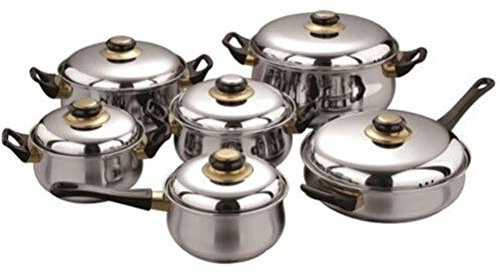 Cookware Set Soup Pot Milk Pot Stew Pot Kitchen Casseroles INOX Stainless Steel Cooking Pot 12pcs Pots and Pans Frying Pan Wisdom