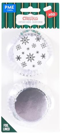 PME Natalizi Pirottini rivestiti in Alluminio - Neve Argento (60 unità)