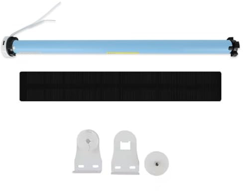 Rechargeable Zigbee Smart Roller Shade Blinds Motor for 37 38mm Tube, Tuya Smart APP Control Alexa Google Home Voice Control, Requires Zigbee Hub (Motor Only with Solar Panel)