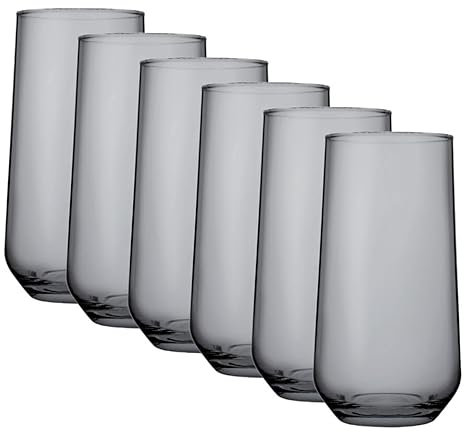 Queensway Home & Dining Coloured Glassware Set - Highball & Tumbler Drinkware for Cocktails, Juice, Water - Stylish Tall & Short Glasses for Everyday Use - Durable 425/470ml Glass