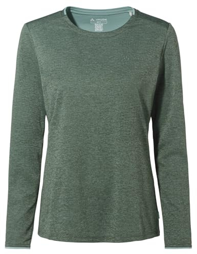 VAUDE Damen Longsleeve Essential LS T-Shirt, Funktionsshirt, perfekt als Baselayer, atmungsaktiv, pflegeleicht und schnelltrocknend, Agave, 40