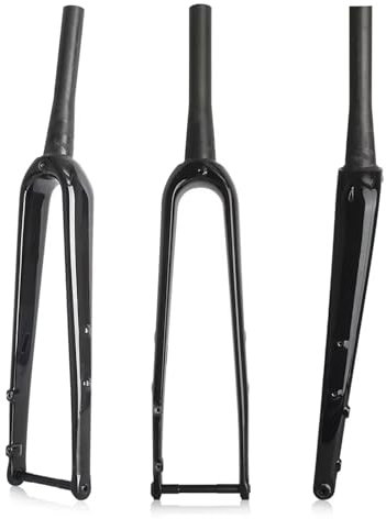 Forcella per Bici da Corsa 700C in Fibra di Carbonio Completa, Forcelle per Freni A Disco con Tubo Conico, Cablaggio Interno Forcella Rigida