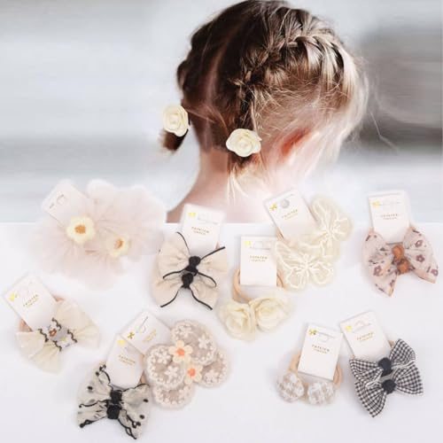 BIANHUAN 20 stücke 1.18 Zoll Baby Mädchen Haarbögen Haargummis Elastisches Stirnband Pferdeschwanz Halter Haarband Haarschmuck für Kleinkinder Kleinkinder Kinder (Schwarz)