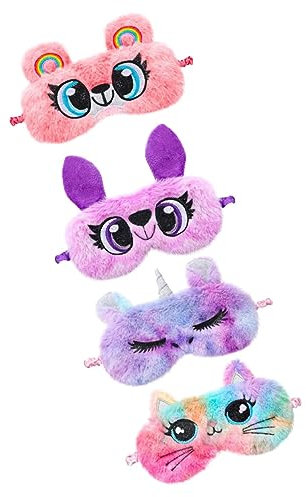 GANAZONO 4stücke Katzenaugenmaske Schlafaugenklappe Cartoon-augenmaske Einhorn-augenmaske Schlafmaske Reisen Maske Augenschutz